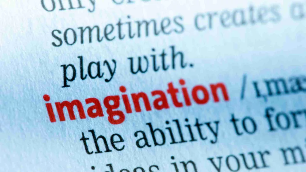 Dictionary page, zoomed in on the word 'imagination'