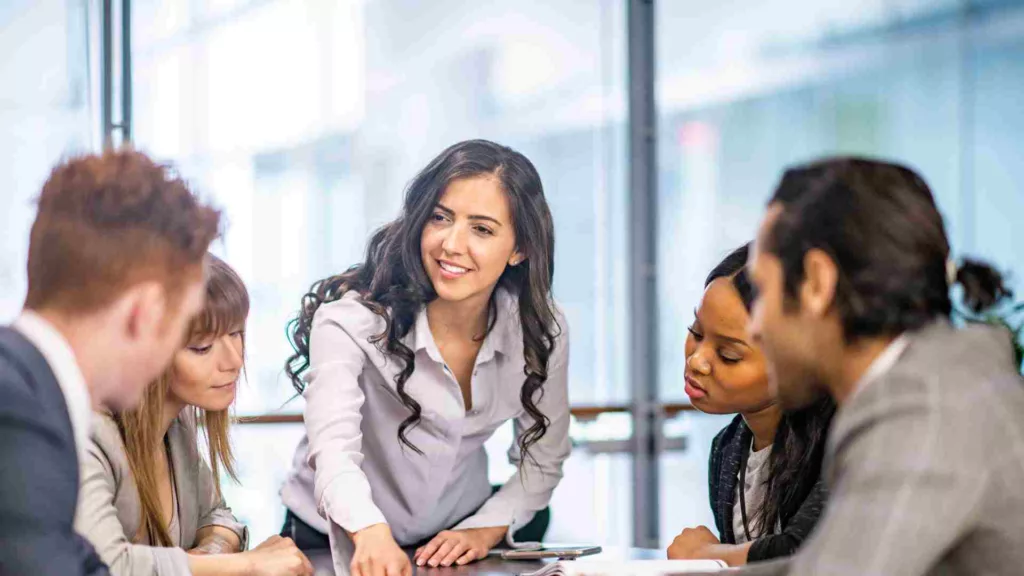 People in business team meeting