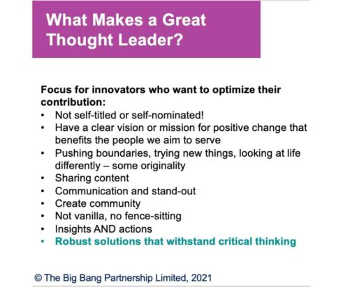 Becoming a thought leader tips