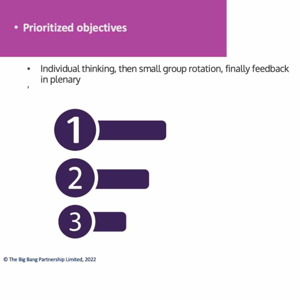 Prioritization in goal setting workshops