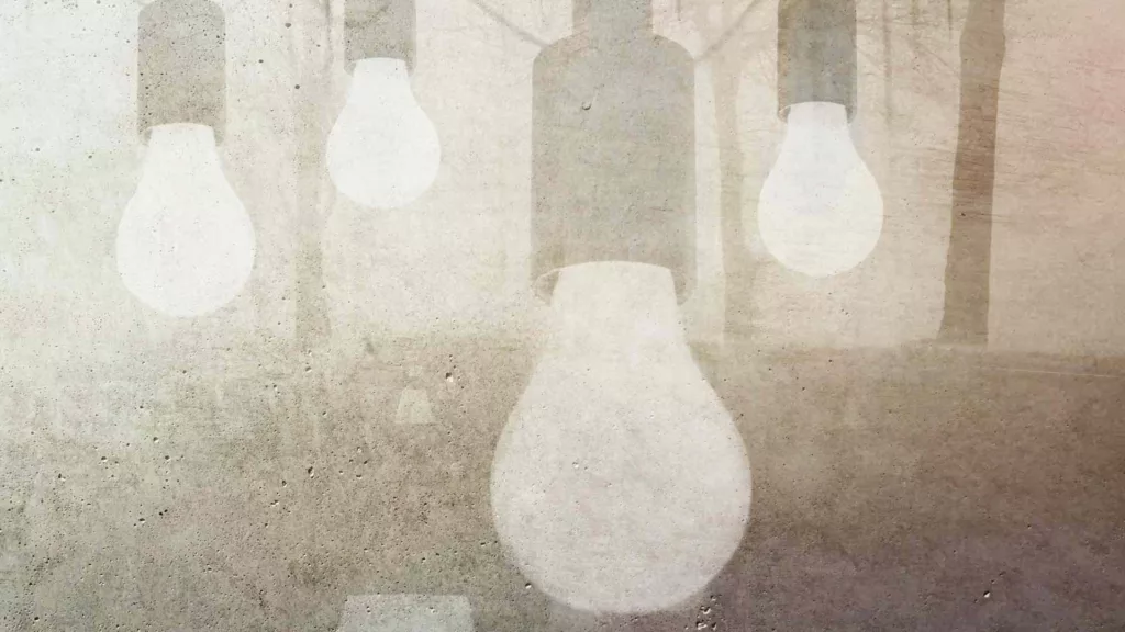 Metaphor - lightbulbs in mist - fog of uncertainty - growth mindset
