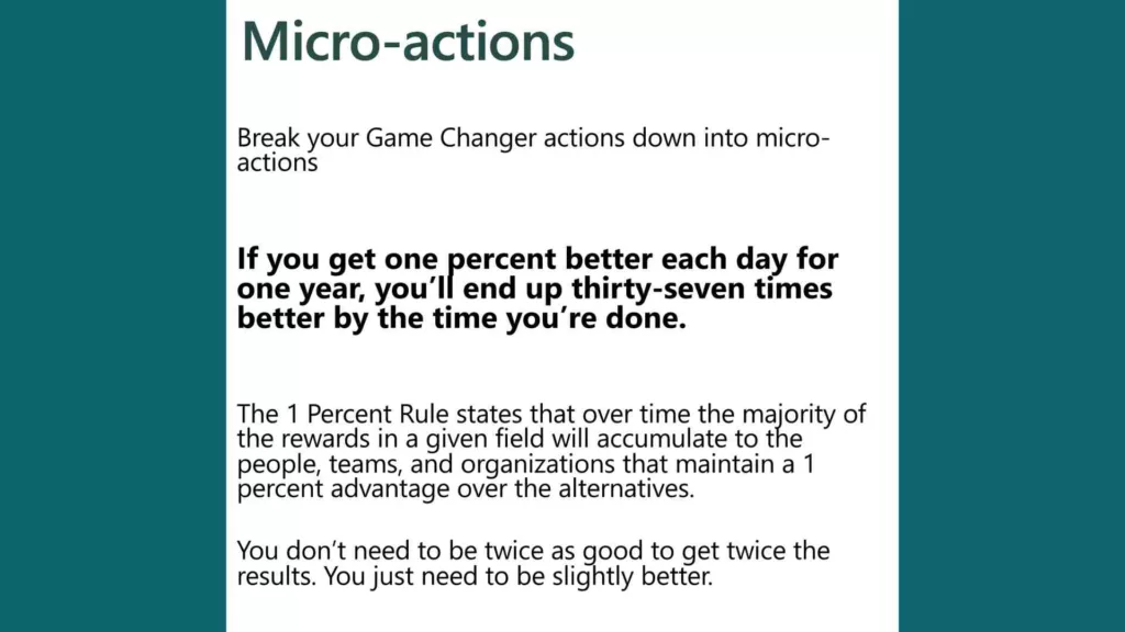 Text explaining micro-actions