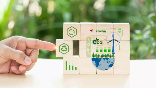 Conceptual image - green innovation building blocks