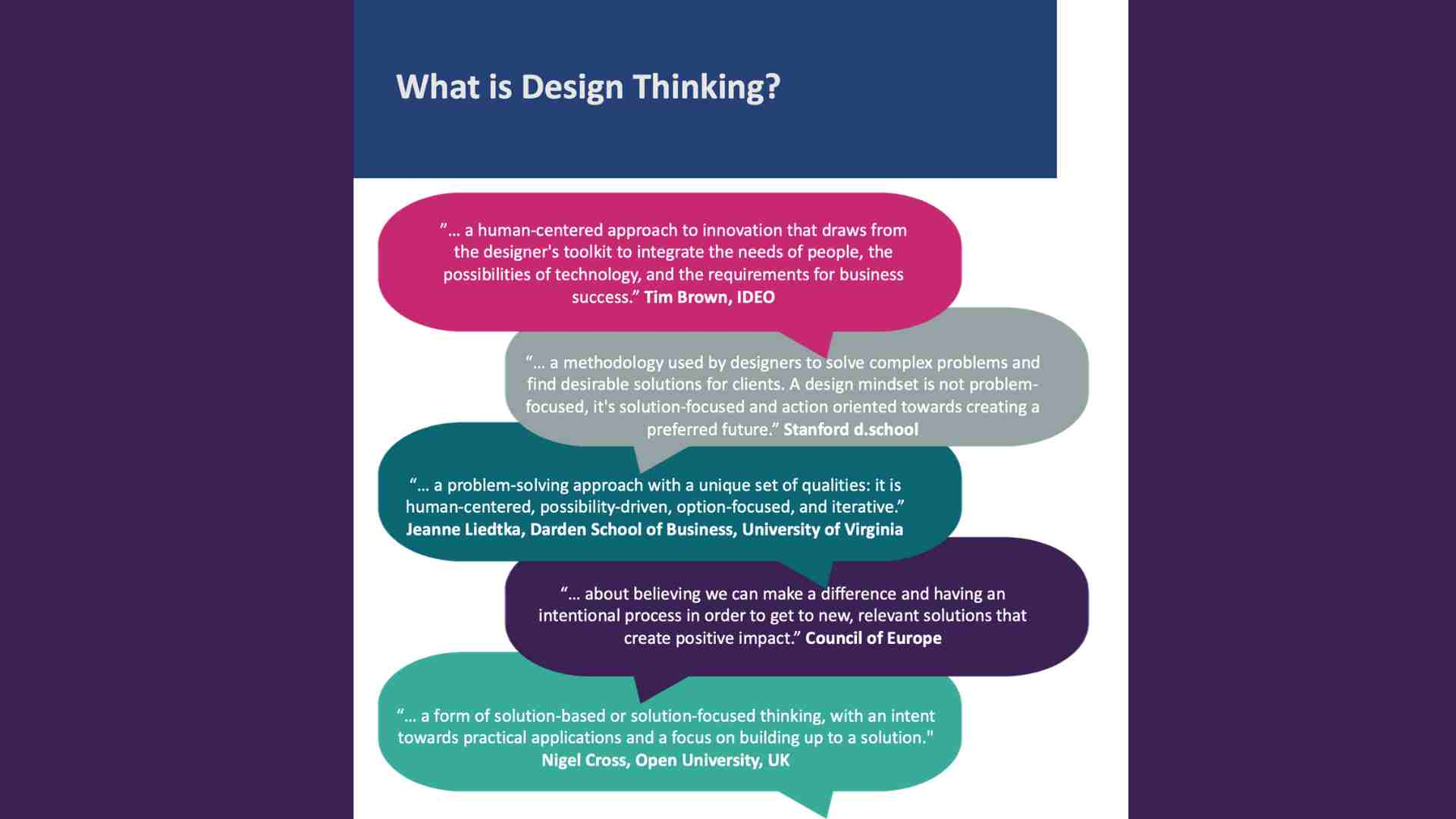 design thinking is a collaborative multidisciplinary approach to problem solving