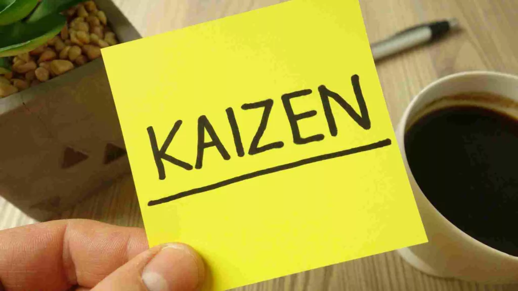 Sticky note featuring the word "kaizen"
