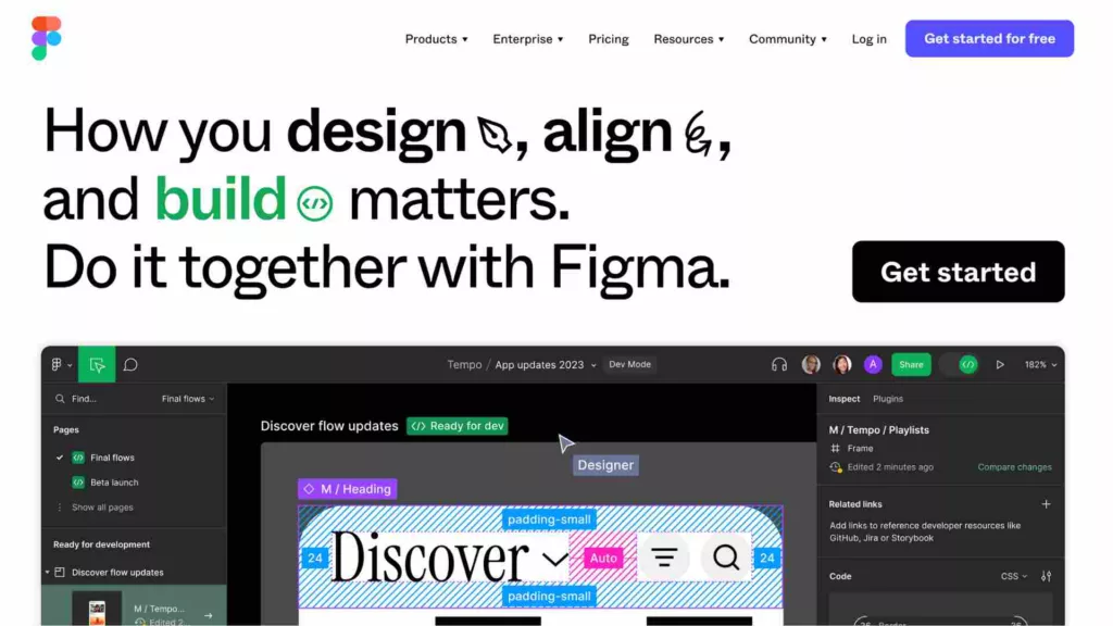 Figma Design Thinking Tool Prototyping Home Page
