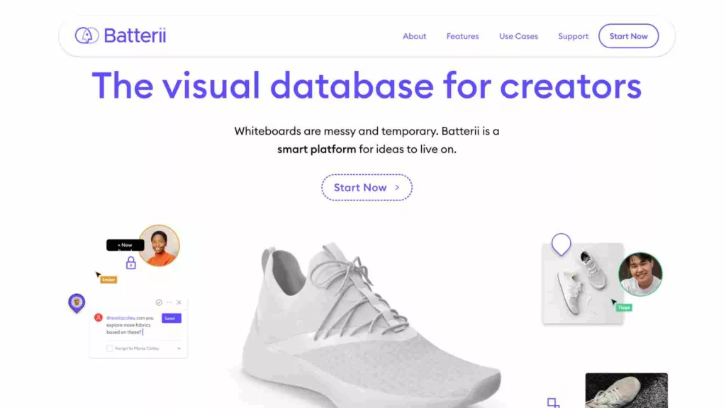 Batterii design thinking tool website home page