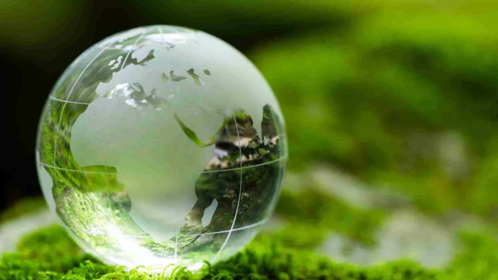 glass ball representing world of sustainable entrepreneurship