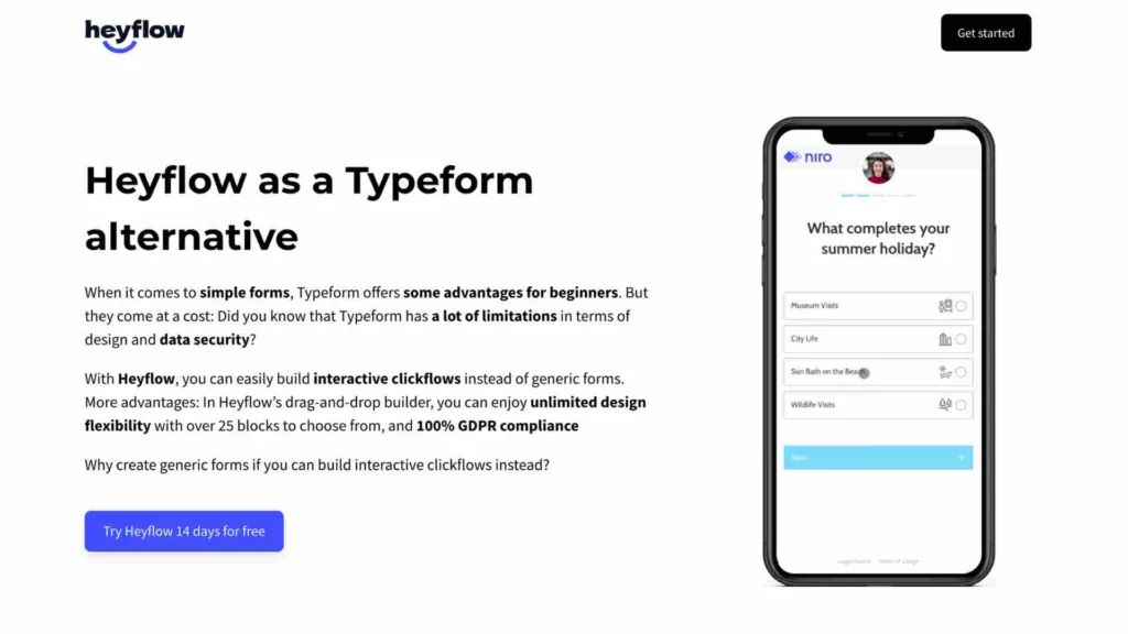 Heyflow Home Page