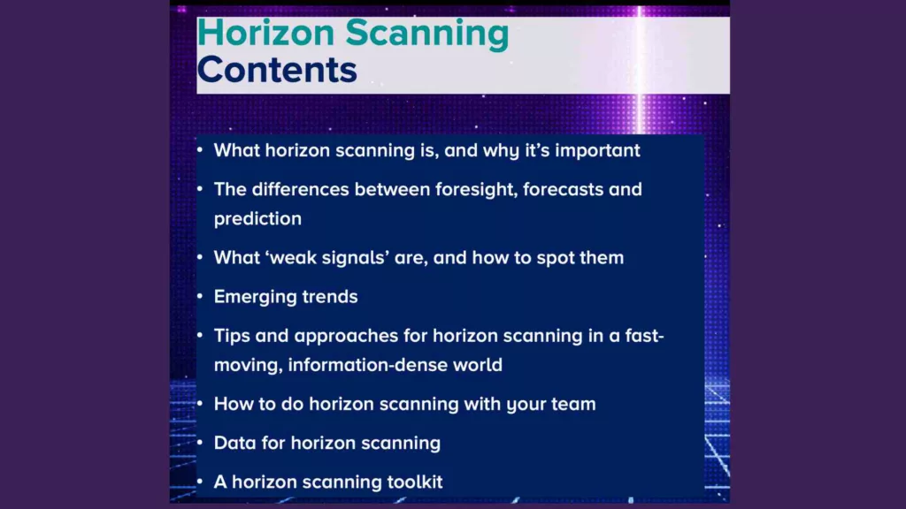 Horizon scanning article contents