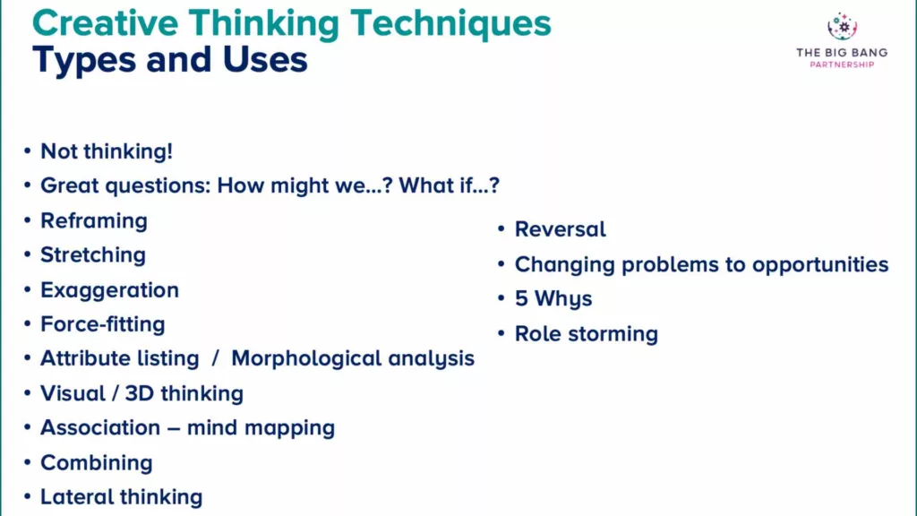List of types of creative thinking techniques