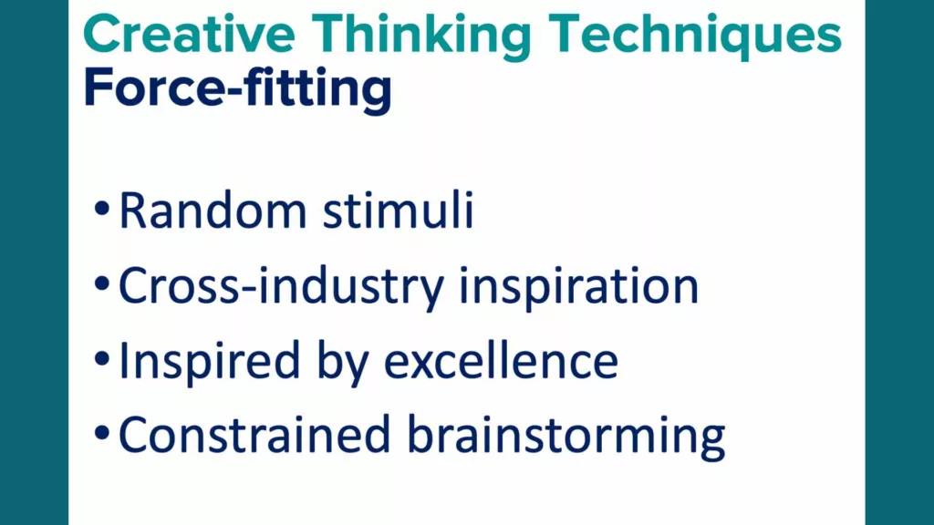List of force-fitting creative thinking techniques