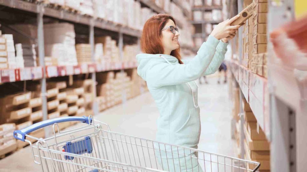 Woman shopping in IKEA