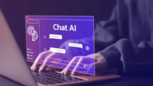 Image of screen with Chat AI text and call out boxes