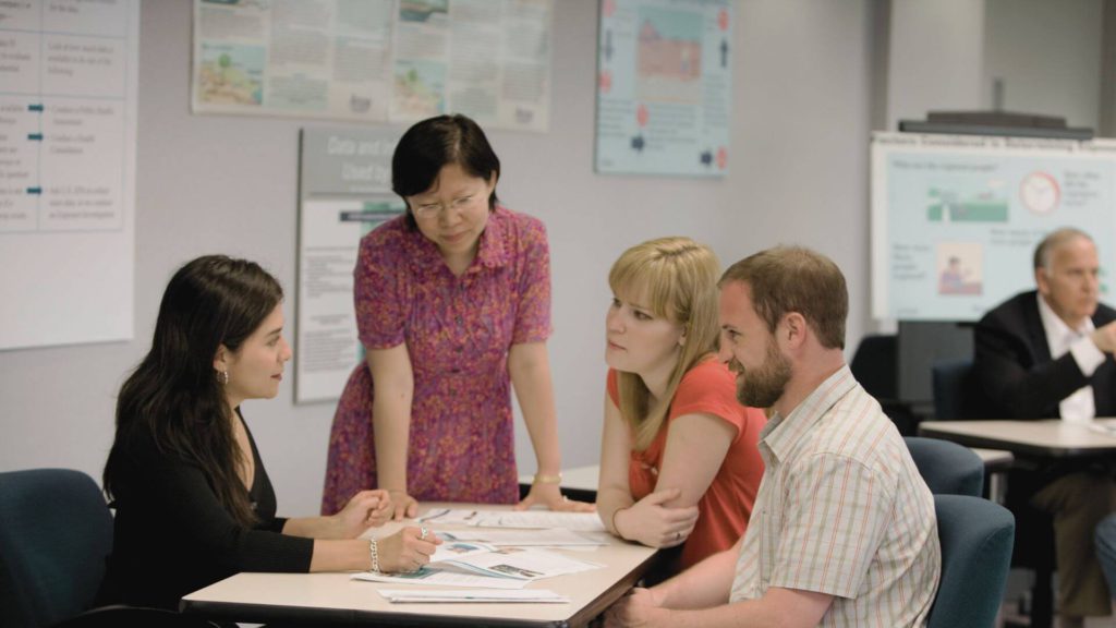 coworkers participating in a workshop